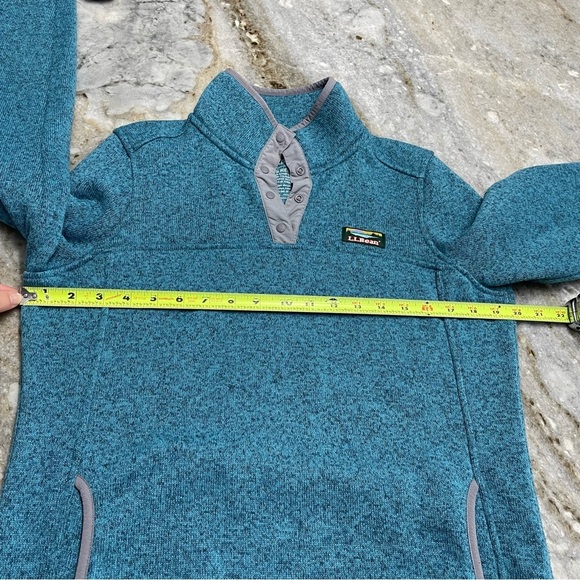 L.L. Bean Women's Sweater Fleece Pullover 1/4 Snap Button in Evening Blue Small - Picture 6 of 10